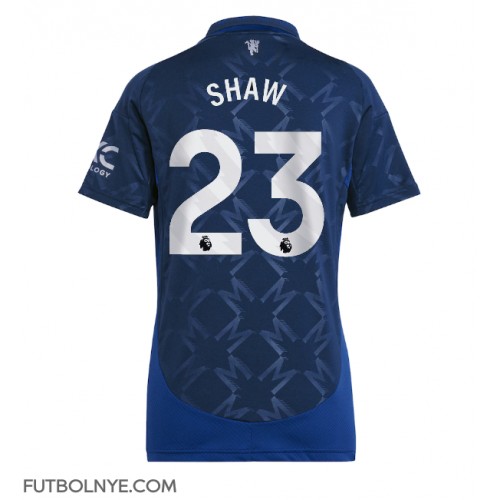 Camiseta Manchester United Luke Shaw #23 Visitante Equipación para mujer 2024-25 manga corta